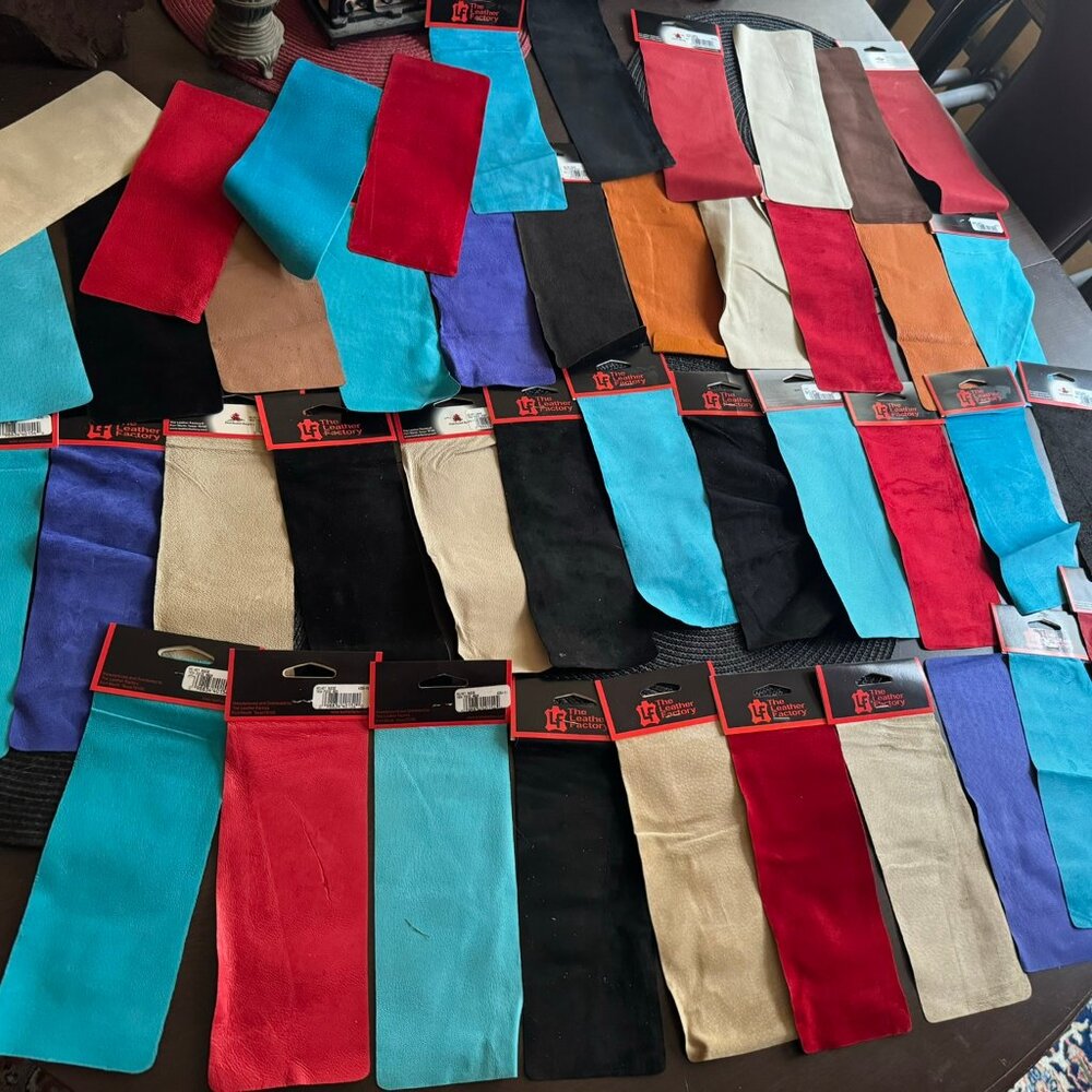 Lot of 42 Colored Suede Swatches